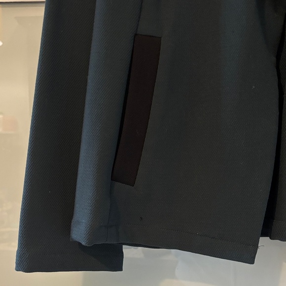 Classic Open-Front Women's Blazer Jacket in Dark Green and Black - Picture 4 of 8